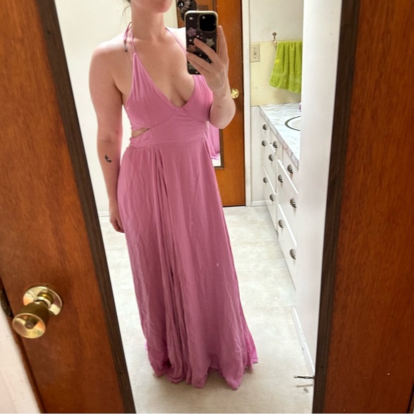 HP🫧[ Free People ] Lille Maxi Dress High Slit Beachy Boho - Picture 7 of 13